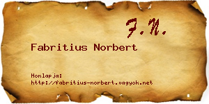 Fabritius Norbert névjegykártya